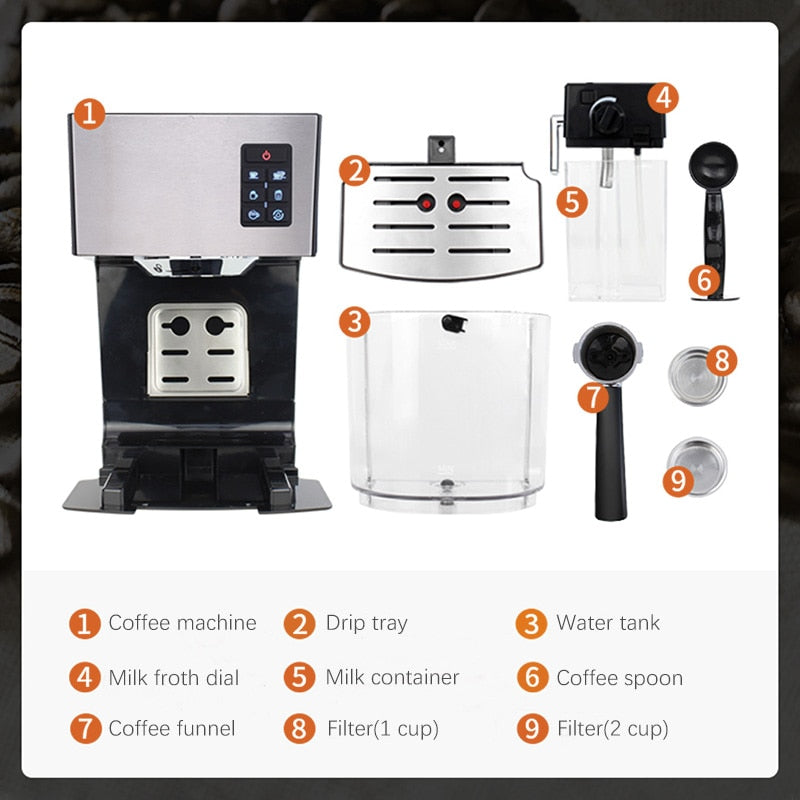 JASSY Automatic Espresso Coffee Machine | Latte Coffee Maker | All-in-one Espresso Machine | With Milk Froth
