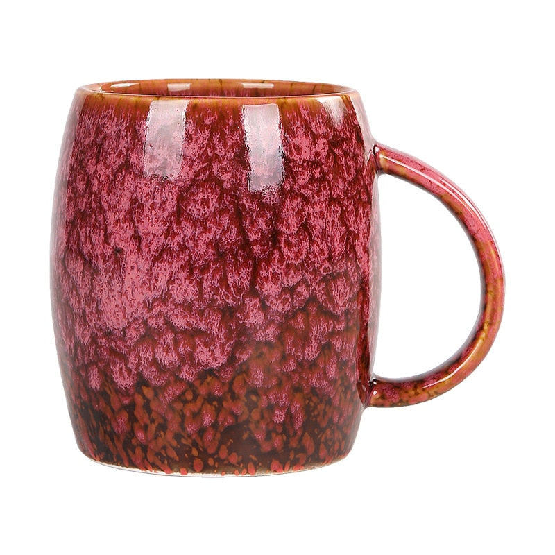 Creative Mug Large Capacity Simple Ceramic Cup Couple Japanese-Style Coffee Cup Kiln Baked Drinking Mug 460ML