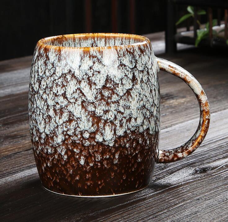 Creative Mug Large Capacity Simple Ceramic Cup Couple Japanese-Style Coffee Cup Kiln Baked Drinking Mug 460ML