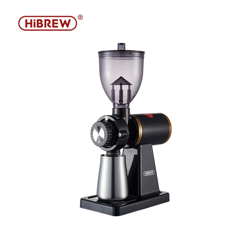 HiBREW 8 Settings Electric Coffee Bean Grinder for Espresso or American Drip coffee Durable Flat Burr Die-casting Housing G1