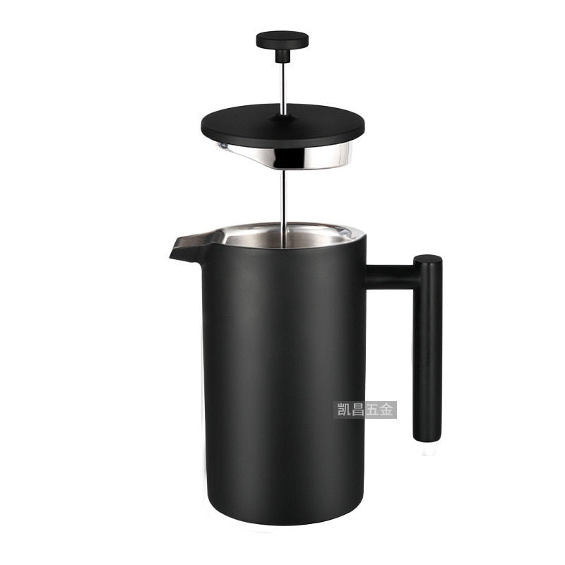 1L Vacuum Double Wall Stainless Steel French Press Coffee Maker Cafe Pot Kitchen Accessories Teapot Free Shipping Cafe Machine