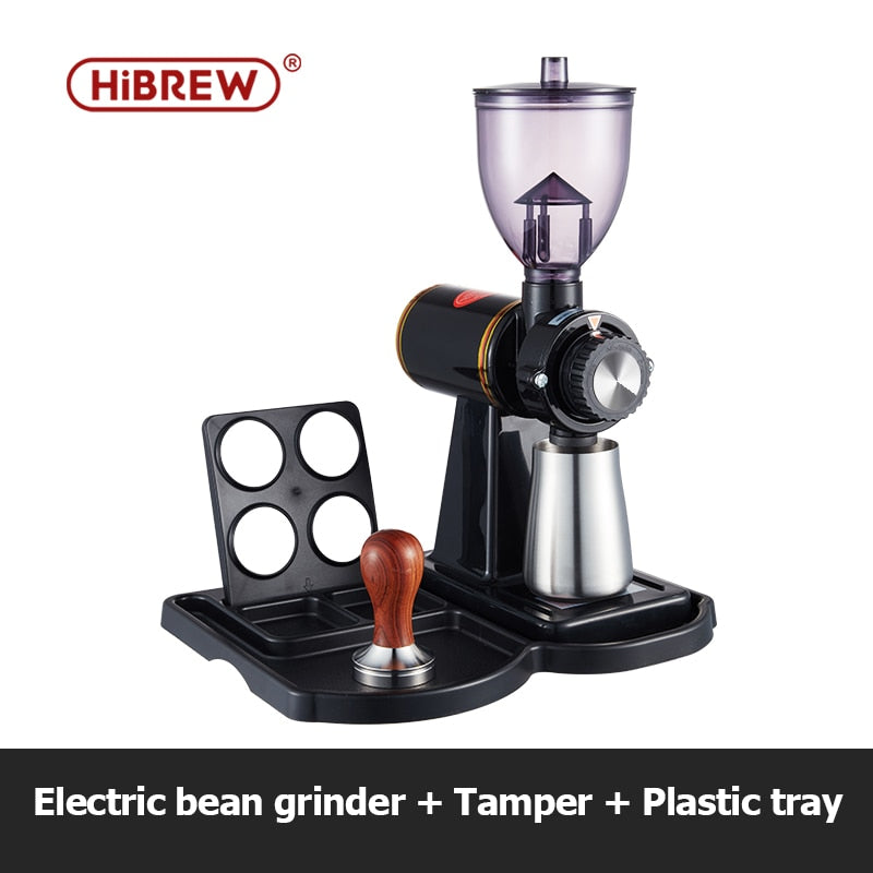HiBREW 8 Settings Electric Coffee Bean Grinder for Espresso or American Drip coffee Durable Flat Burr Die-casting Housing G1