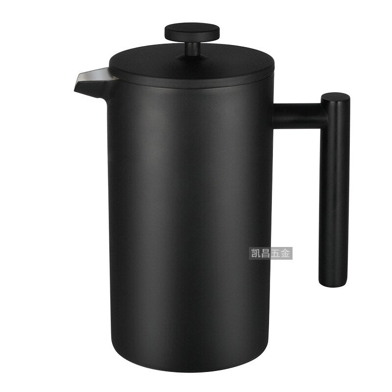 1L Vacuum Double Wall Stainless Steel French Press Coffee Maker Cafe Pot Kitchen Accessories Teapot Free Shipping Cafe Machine