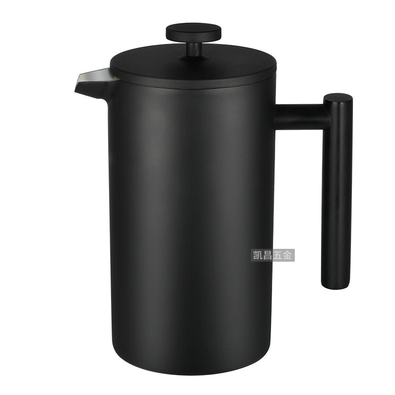 1L Vacuum Double Wall Stainless Steel French Press Coffee Maker Cafe Pot Kitchen Accessories Teapot Free Shipping Cafe Machine