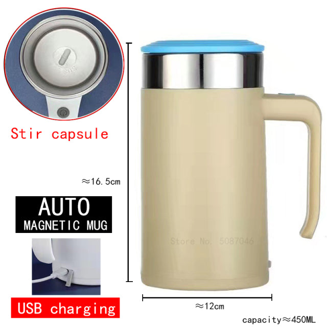 New Automatic Self Stirring Magnetic Mug Creative Stainless Steel Coffee Milk Mixing Cup Blender Lazy Smart Mixer Thermal Cup