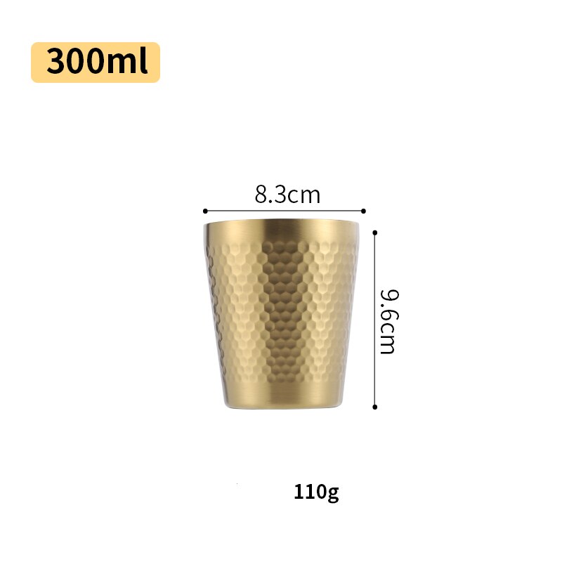Double-Wall 304 Stainless Steel Mug Hammer Diamond Texture Coffee Double-Wall Prevents Scalding Mug Beer Cup Water Mugs