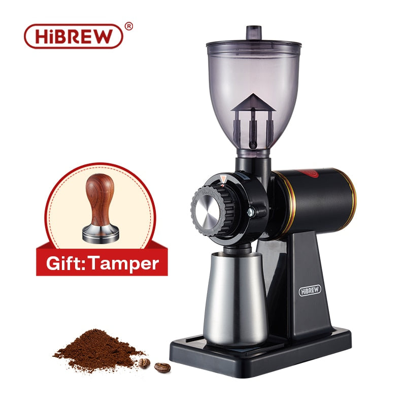 HiBREW 8 Settings Electric Coffee Bean Grinder for Espresso or American Drip coffee Durable Flat Burr  Die-casting Housing G1