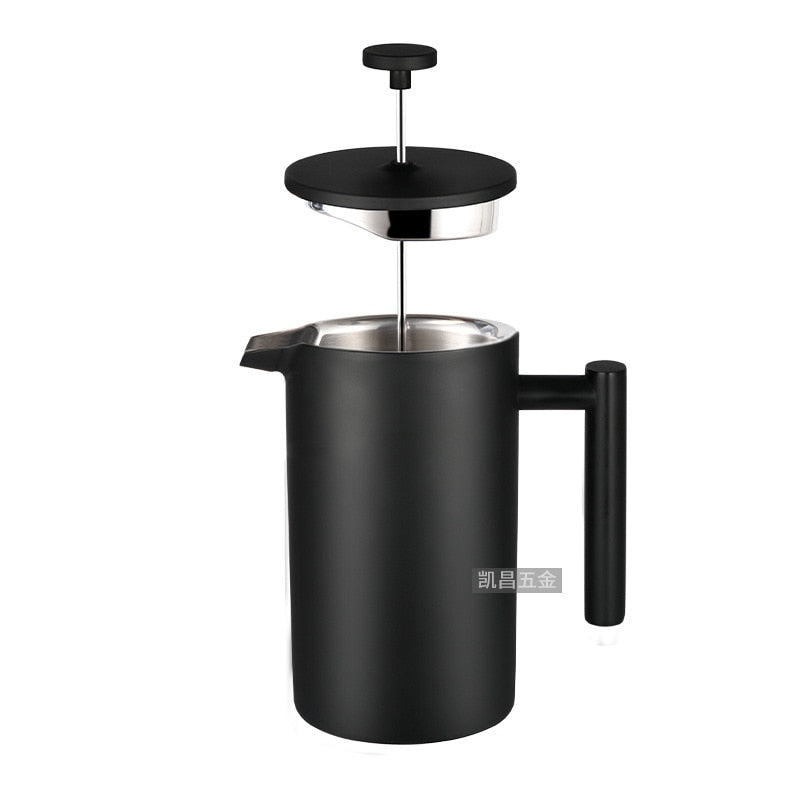 1L Vacuum Double Wall Stainless Steel French Press Coffee Maker Cafe Pot  Kitchen Accessories Teapot Free Shipping Cafe Machine