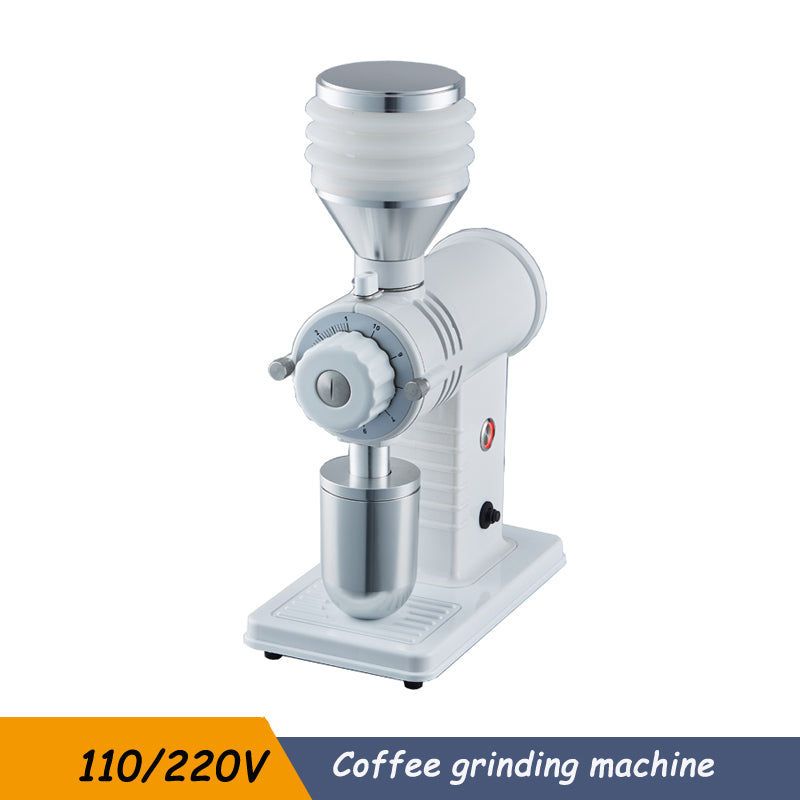 60mm Alloy Titanium Flat Burr 150G Air Beating Hopper Electric Coffee Bean Grinder 10 Level Adjustable Espresso Grinding Machine